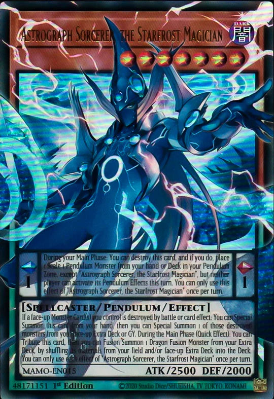Astrograph Sorcerer, the Starfrost Magician (MAMO-EN015) (V.2 - Ultra Rare) Overframe
