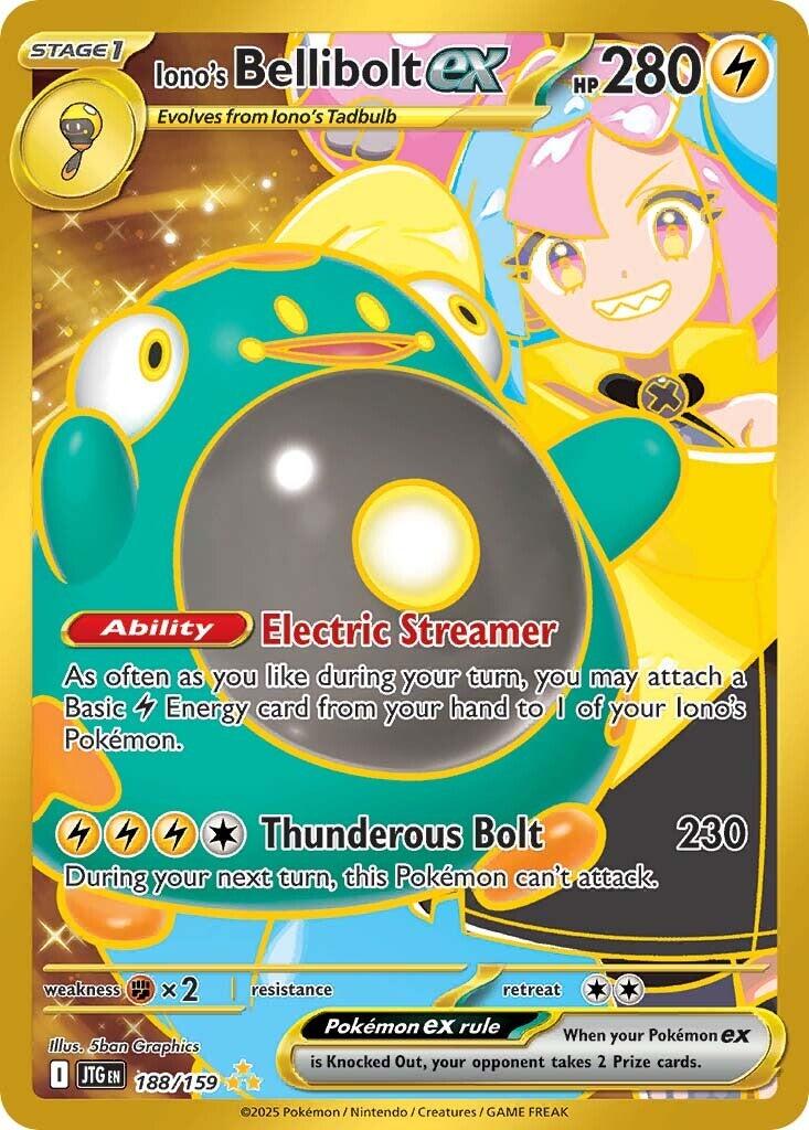 Iono's Bellibolt ex (JTG 188/190) (Secret Rare)
