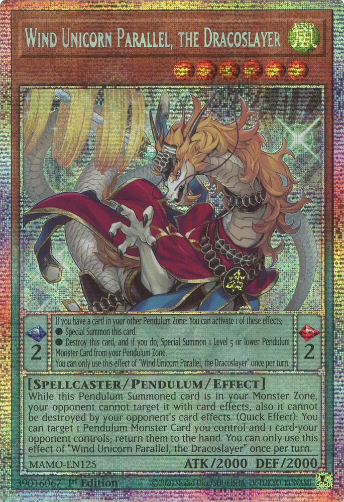 Wind Unicorn Parallel, the Dracoslayer (MAMO-EN125) (V.2 - Starlight Rare)