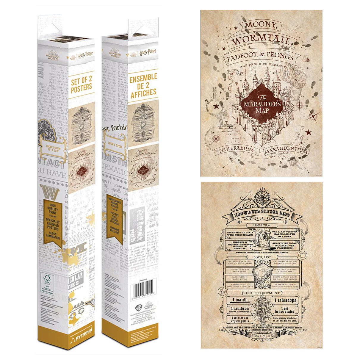 Pyramid: Harry Potter (Map And School List) Boxed Posters (52x38cm)