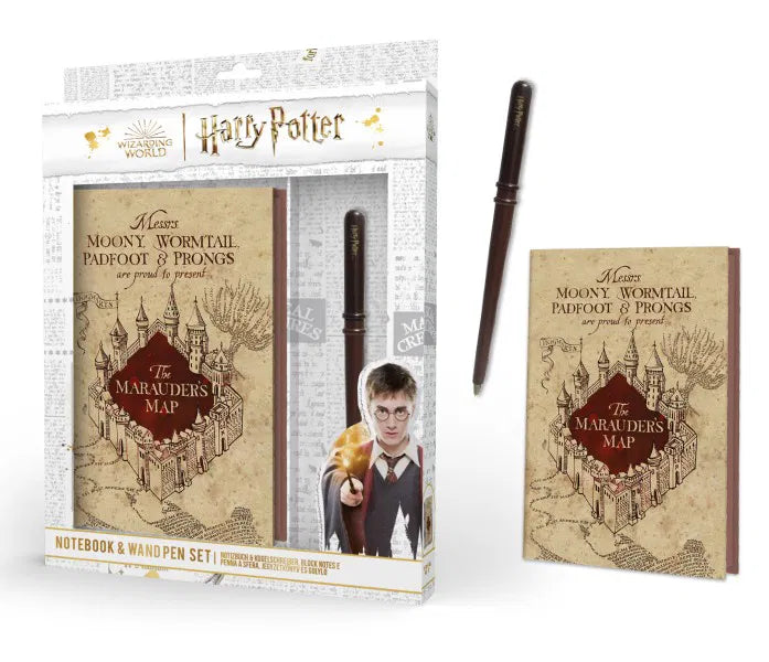 Pyramid Harry Potter: The Marauder's Map - Premium Notebook & Wand Pen Set
