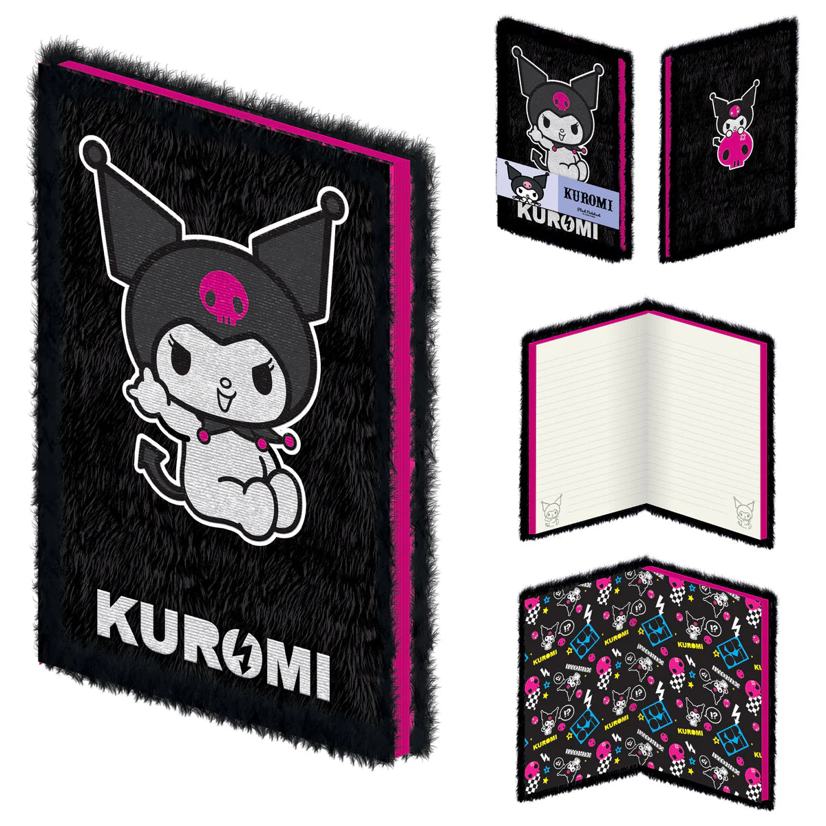 Pyramid: Kuromi - Rock Out A5 Plush Notebook Casebound