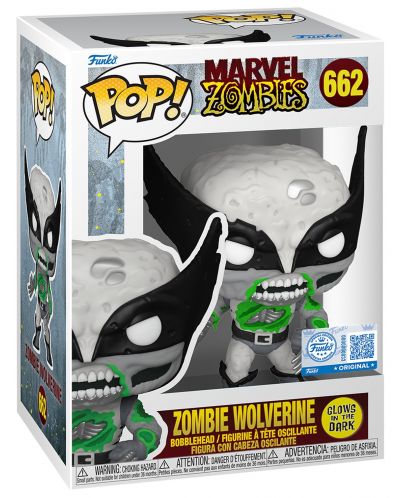 Funko Pop! Marvel: Zombies - Wolverine (B&W) (Glows in The Dark) (Special Editi