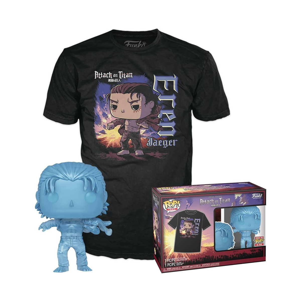 Funko Pop! & Tee (Size S ): Attack on Titan Final Season - Eren Jaeger