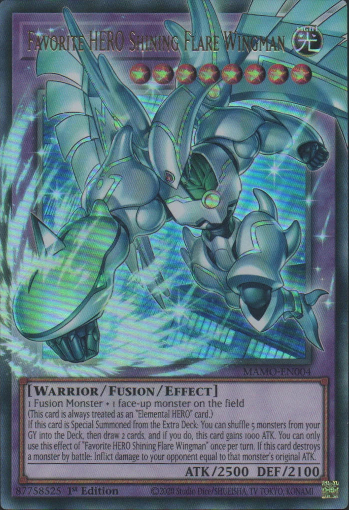 Favorite HERO Shining Flare Wingman (MAMO-EN004) (V.2 - Ultra Rare) Overframe